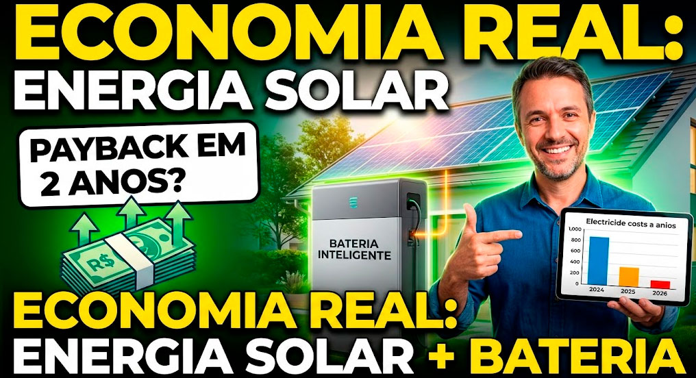 Payback de até 2 anos com Baterias integradas à energia solar