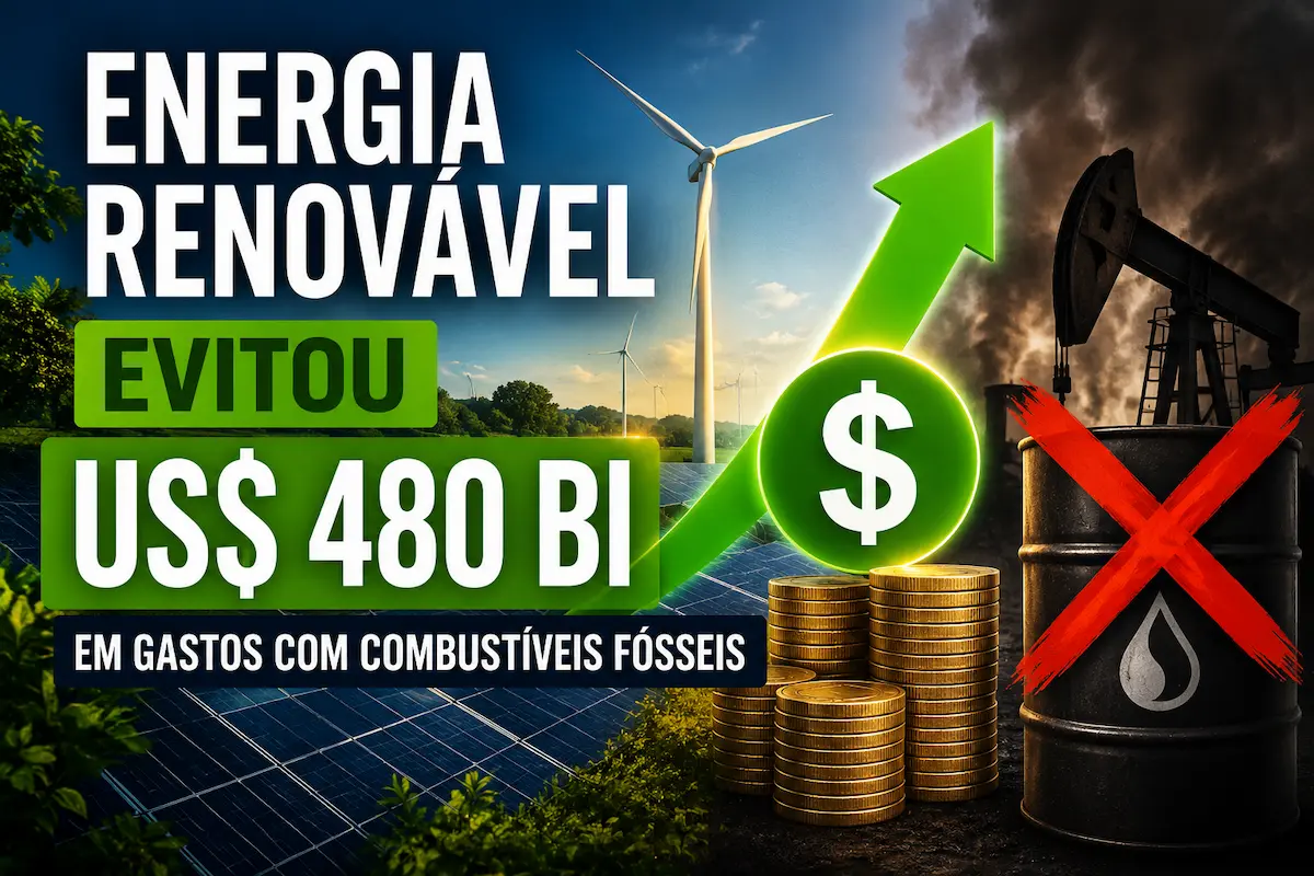 Energia renovável evitou US$ 480 bi em gastos com combustíveis fósseis