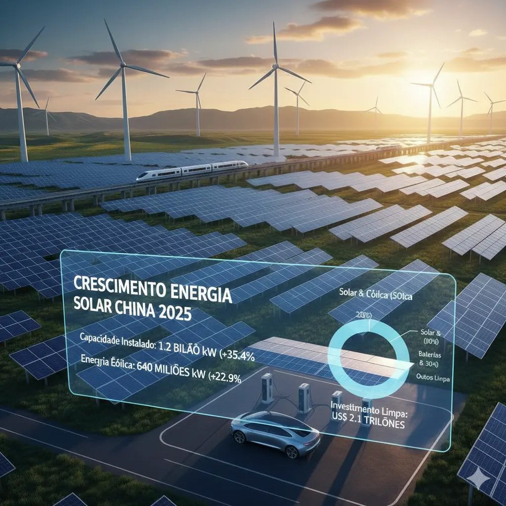 Crescimento da energia solar na China em 2025: por que o setor virou motor da economia no país